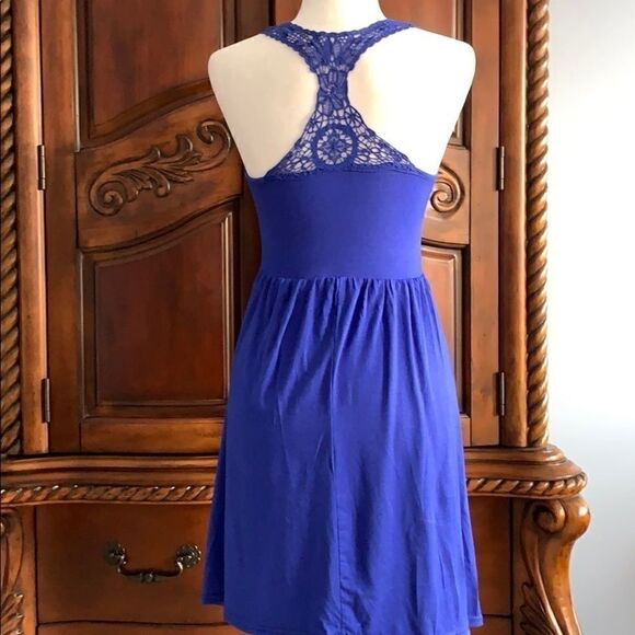 Royal Blue cotton knit racer back dress- Size S - Picture 2 of 4